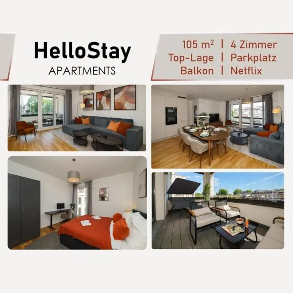 Luxuriöses 4-Zimmer-Apt im Boutique-Stil I Top-Lage I Familienfreundlich I Balkon I Küche I Netflix I Kostenloser Parkplatz I 105 m2, hotel in Eltville