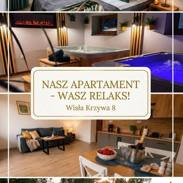 Apartamenty Wisła Krzywa 8, wanna z hydromasażem, basen zewnętrzny: Wisła'da bir otel