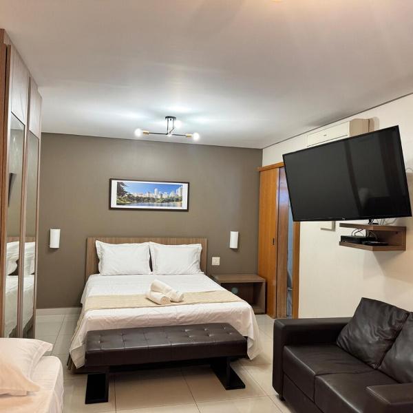 Flat moderno em Goiânia - Piscina, academia e sauna