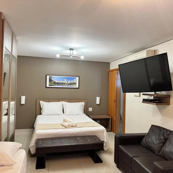 Flat moderno em Goiânia - Piscina, academia e sauna، فندق في غويانيا