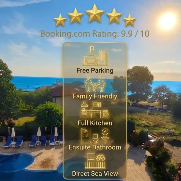 SEA WOLF Apartman Луксозен апартамент с панорамна гледка към морето климатик с нова напълно оборудвана кухня отделна баня с тоалетна гледка към басейна на 30 м от плажа Паркинг към хотела Навсякъде близо، فندق في لوزينيتس