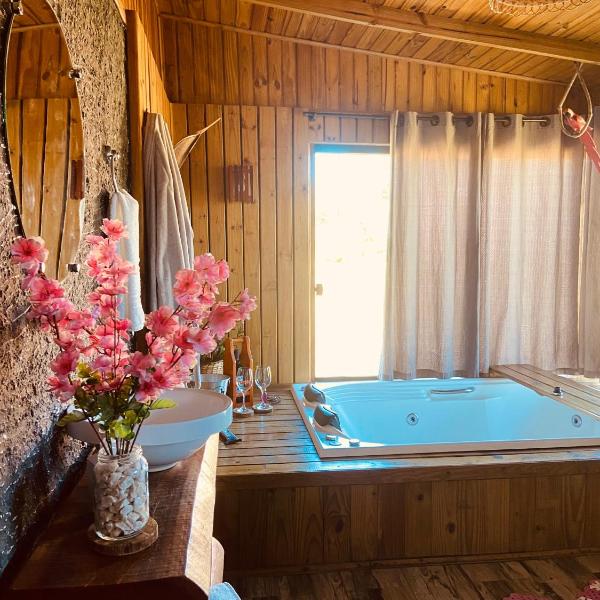 Chalé Suíte, Banheira e Piscina, Chácara das Estrelas - Foto 3
