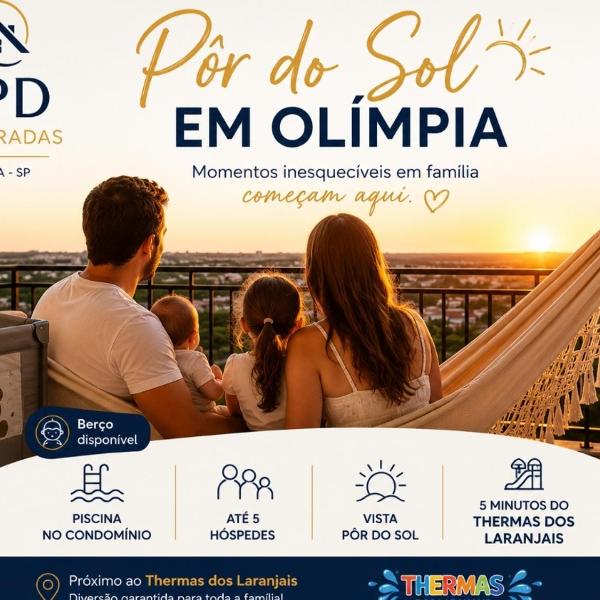 Ap de Temporada Olímpia, Vista Pôr do Sol,Piscina, 5 min até Thermas dos laranjais