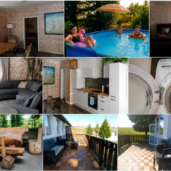 Auerbach में, होटल Familien FEWO Spielzimmer Balkon nahe Freizeitpark Plohn DZ eig Bad Küche gratis Kaffee Sitzecke Gemeinschaftspool im Garten Frühstückskorb auf Anfrage