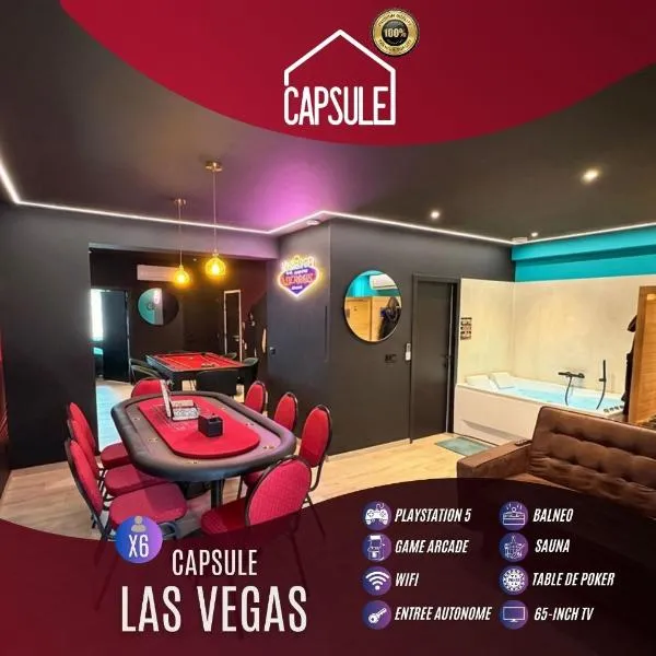 Capsule Las Vegas - Poker - Balneo - Sauna, hotel en Limelette