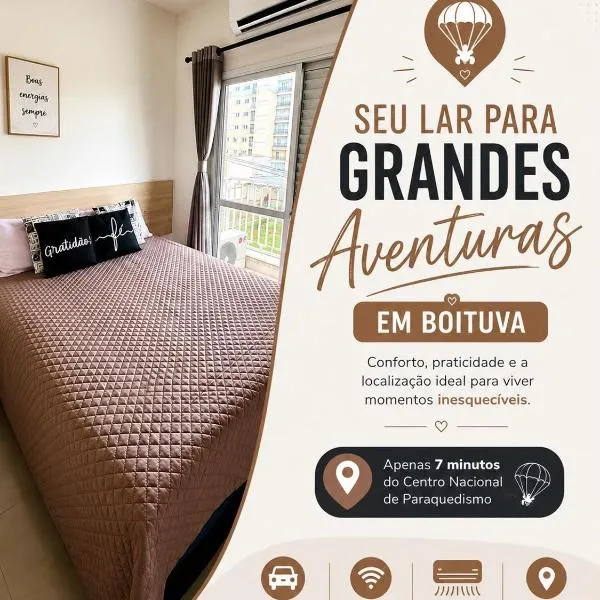 Apartamento inteiro em bairro nobre com conforto e ar-condicionado, hotel em Boituva