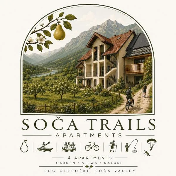Soča Trails Apartment #5, hotel en Srpenica
