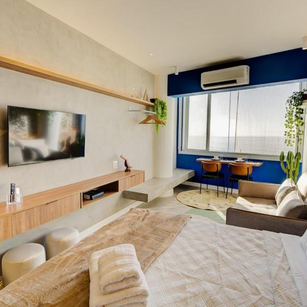 Bright Ocean View Studio Posto 5 Copacabana Beach