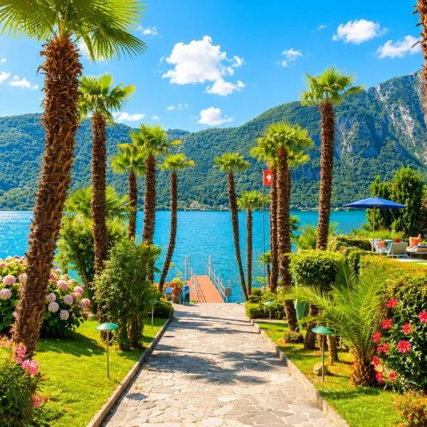 Apartment direkt am Luganersee, hotel en Bissone