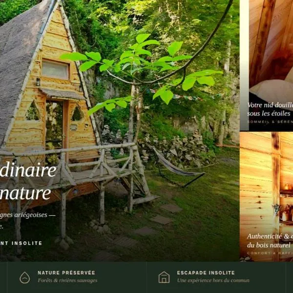 D'Tente Sky lodge Chalet en Ariège insolite avec vue montagne, calme, nature et ciel étoilé, hotel sa Massat