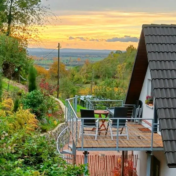 Direkt am Wald mit Panoramablick bis zur Pfalz、Laudenbachのホテル
