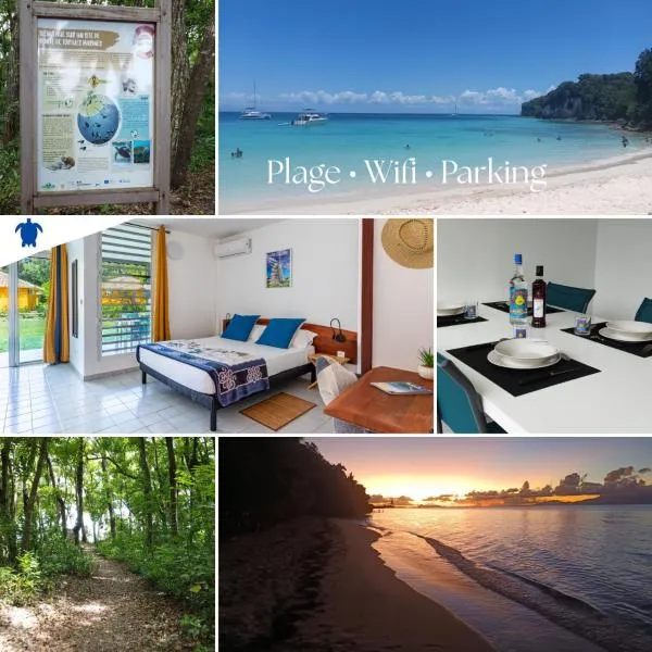 KawanNid Plage à 200m, Wifi, Clim, parking, Jardin Privé, hotel in Grand-Bourg