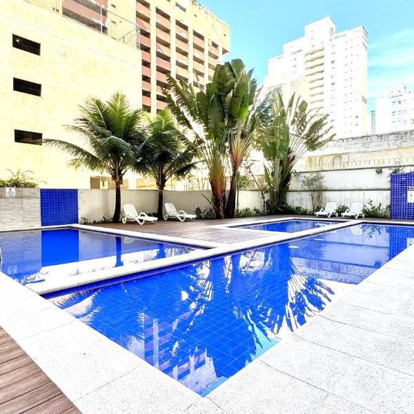 Flat 50 Metros Mar na Praia das Pitangueiras - Ar Condicionado, Churrasqueira e Piscina - 6 Pessoas