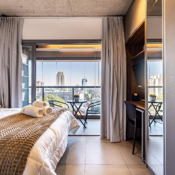 BHaus Jardins ON Lorena | Studio Premium com Varanda | Linda Vista 11o andar | Estacionamento pago 24h na Alameda Lorena 638 | Recepção 24h | Lavanderia pay per use | Academia | Piscina no Rooftop | Minimercado | ol7 - Foto 2