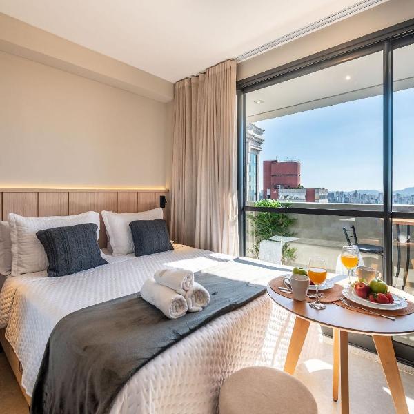 BHaus Higienópolis Maceió 88 | Studio com Varanda | Cama Queen | Linda Vista do Estádio Pacaembu | 17o andar | Estacionamento 24h pago ao lado | Academia | Lavanderia Pay per use | Piscina no Rooftop com Vista Panorâmica | Metrô 350m | ma73 - Foto 2