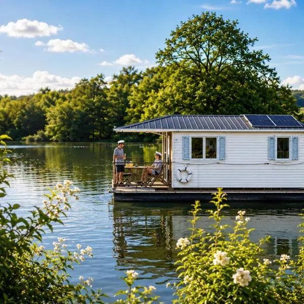 Cottage flottant Bohème option spa vue Canal, hótel í Saint-Jean-de-Losne