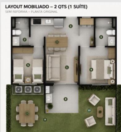 Apartamento Terreo 2qts de frente a piscina Infantil - Costa do Mar
