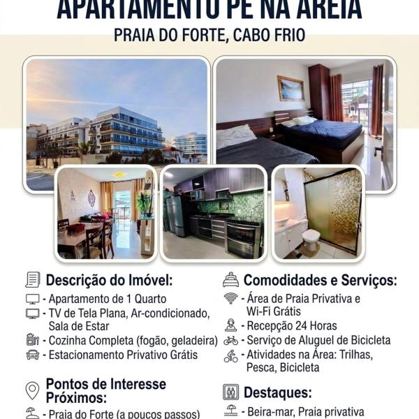 APARTAMENTO PÉ NA AREIA, PRAI DO FORTE, CABO FRIo