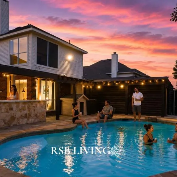 Prestigious 5BR 3,5BA Holiday Home with Pool, Sauna, Game Room & Bar، فندق في Sachse