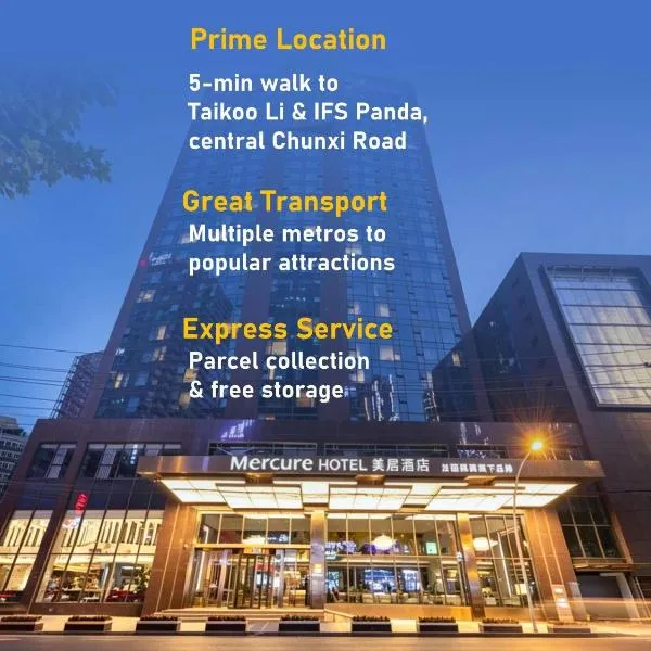 Mercure Chengdu Chunxi Taikoo Li -Walk to Pedestrian Street, hotel a Chengdu