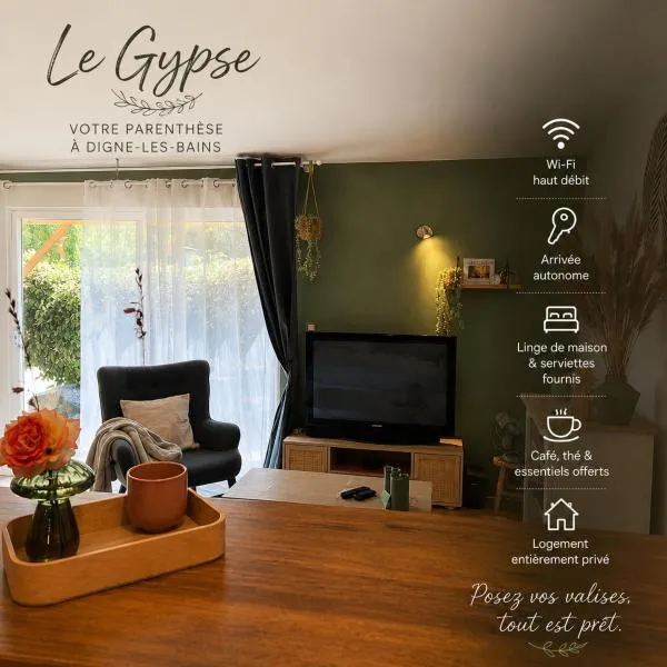 Grand studio en rez de jardin avec terrasse parking motos, hotel in Digne-les-Bains