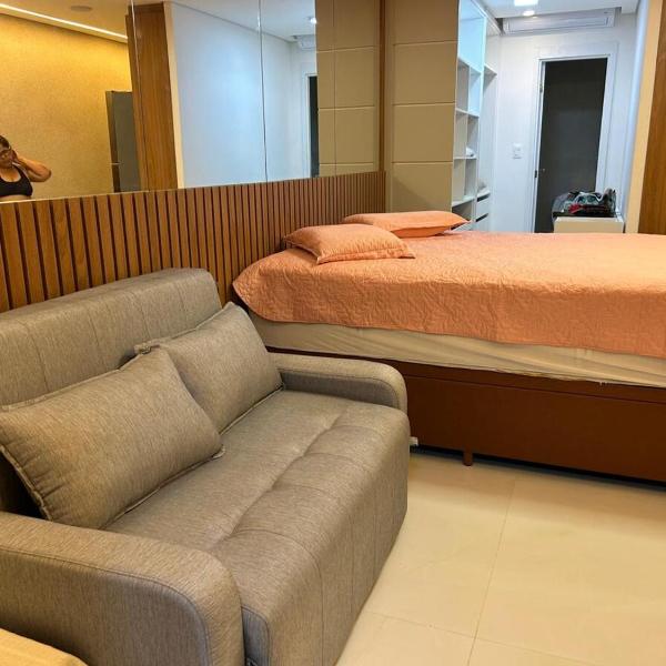 Apto flet, ideal para casais, frente mar, piscina aquecida, jacuze - Foto 2