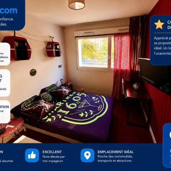 Studio lumineux et climatisé avec parking gratuit - Tramway devant la résidence - appartement 114, hotel u Grenoblu