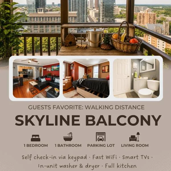Modern High-Floor condo at Heart of Downtown & Skyline Balcony، فندق في أتلانتا