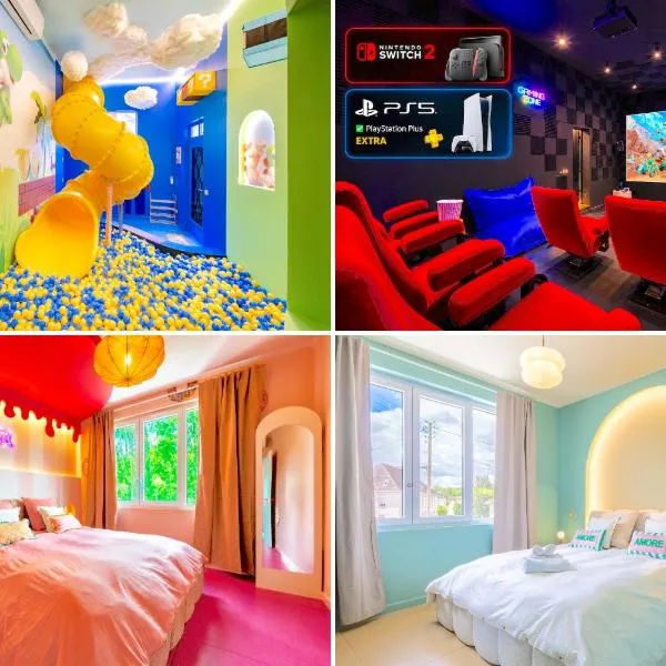 Pop & Fun à Provins avec Climatisation, toboggan et cinema room, hotel sa Provins