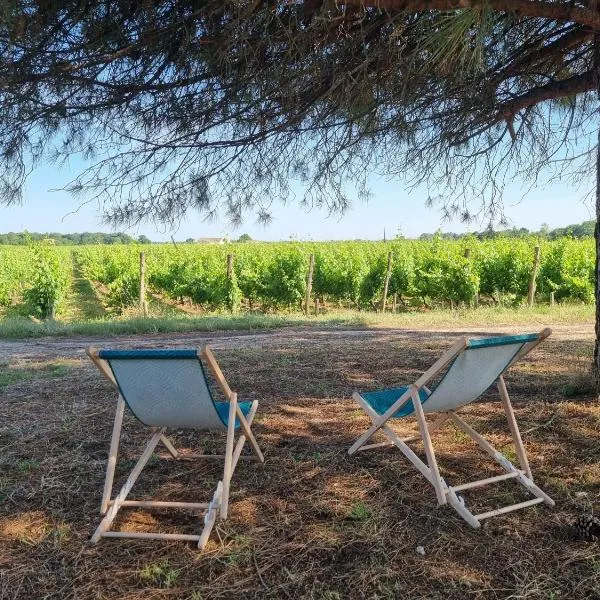 Maison de campagne au cœur des vignes Château Sainte Barbe, hotell sihtkohas Ambès