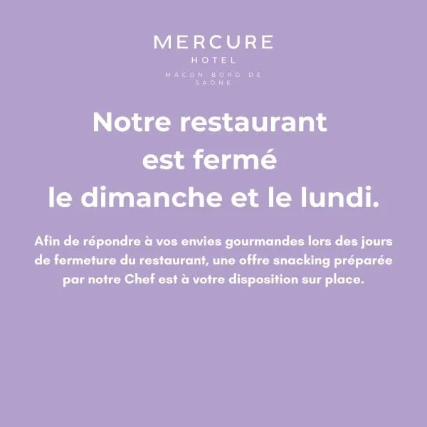 Hôtel Mercure Mâcon Bord de Saône、マコンのホテル