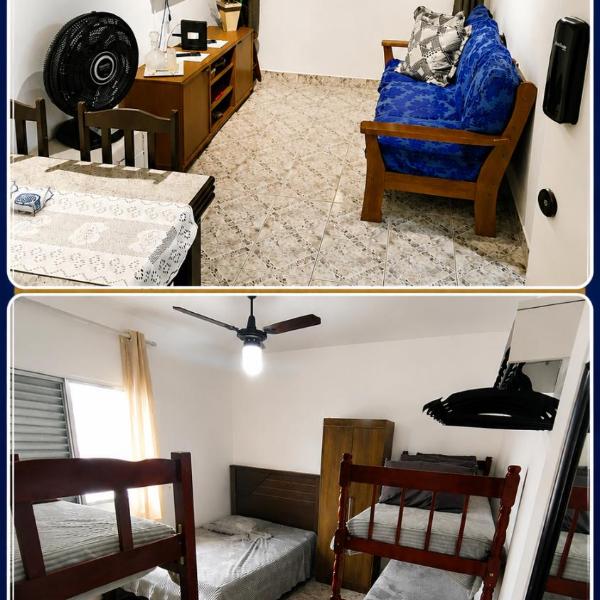 Apto ATÉ 5 PESSOAS, COM GARAGEM, PERTINHO DA PRAIA E FEIRINHA