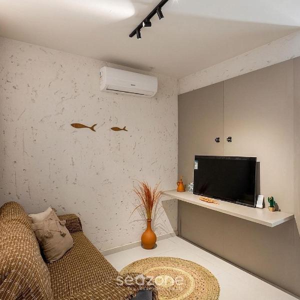 Apt em Cond. c/churrasq a passos da praia CUMD0002