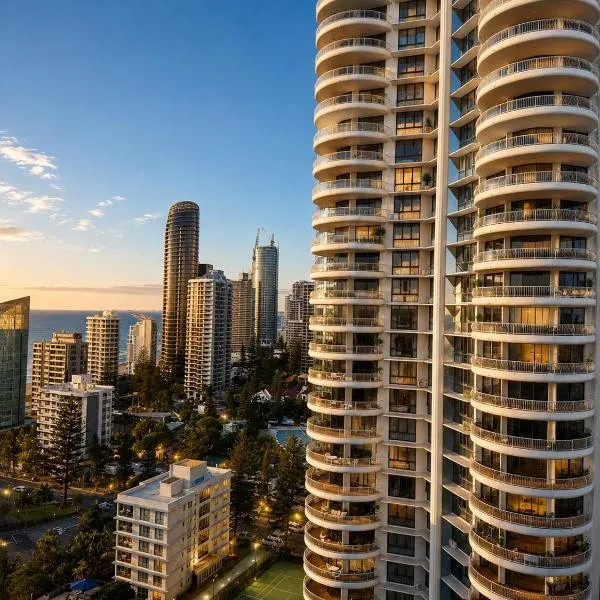 Stunning City View Beachfront Apartment โรงแรมในโกลด์โคสต์