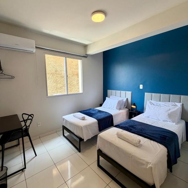 Apto com 2 quartos e A/C ao lado da Santa Casa
