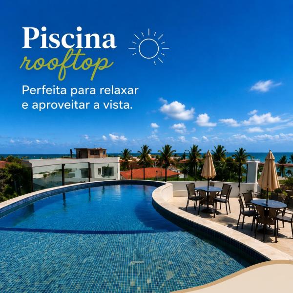 Flat em Porto de Galinhas Vista Mar Rooftop Piscina Restaurante