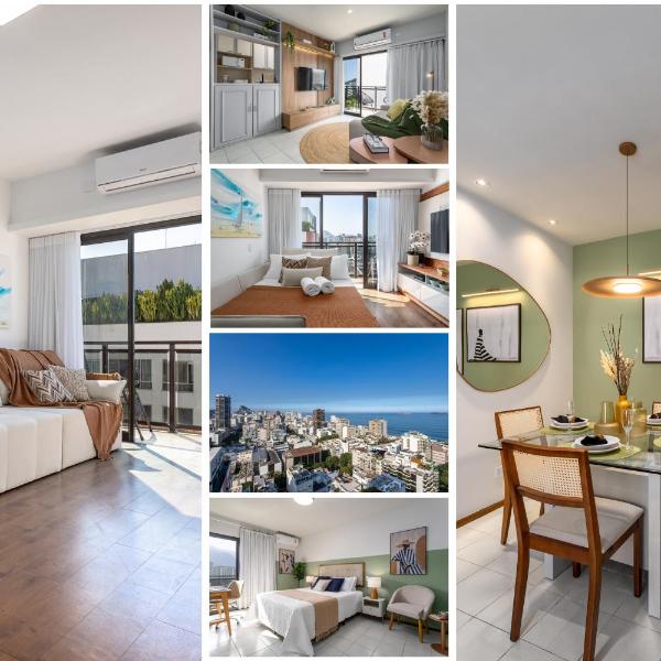 Top LEBLON com Vista Mar e Vista Cristo Redentor a 300m PRAIA e 150m Metro - Estacionamento e Portaria 24h - Anuncio com Opção de 1 Quarto e 2 Quartos