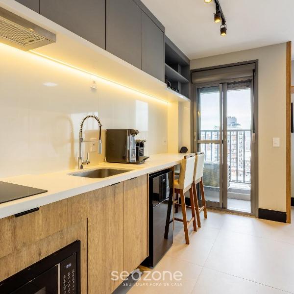 Studio c/ varanda 450m do Allianz Parque | DIO1602