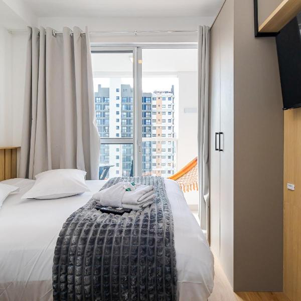 Apartamento 1308 - Manhattan Tower · Studio no centro p/3 | Sacada fechada, Wi-Fi & A/C - Foto 2