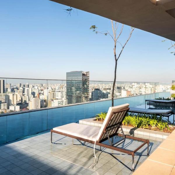 Estudio de Luxo Edificio Aria Higienopolis com Piscina Panoramica perto do Metro Mackenzie das Exposicoes do MASP e Paulista WeCare