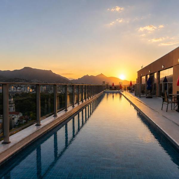 Vista Urbana,Piscina Rooftop no Coração do Rio