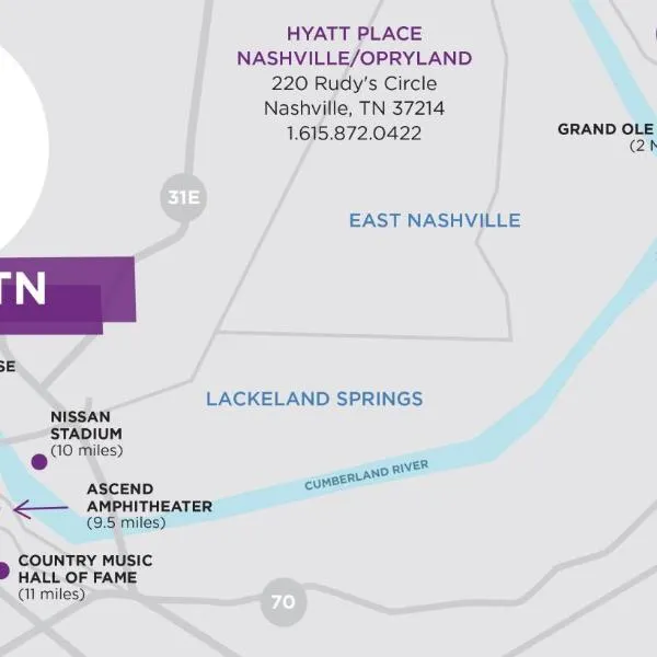 Hyatt Place Nashville Opryland, hotell i Nashville