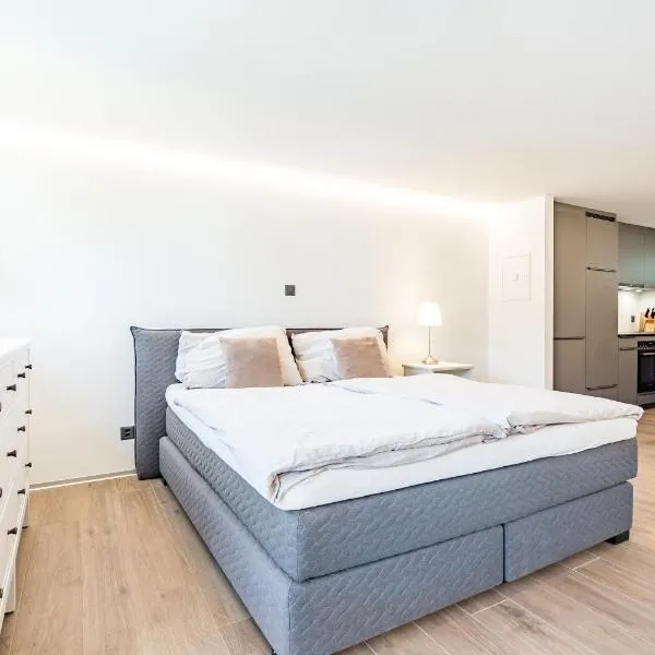 Renoviertes Studio oberhalb Visp mit Balkon und Bergblick, hotel in Visp