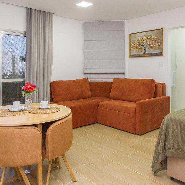 Praia Gonzaguinha studio completo e confortável