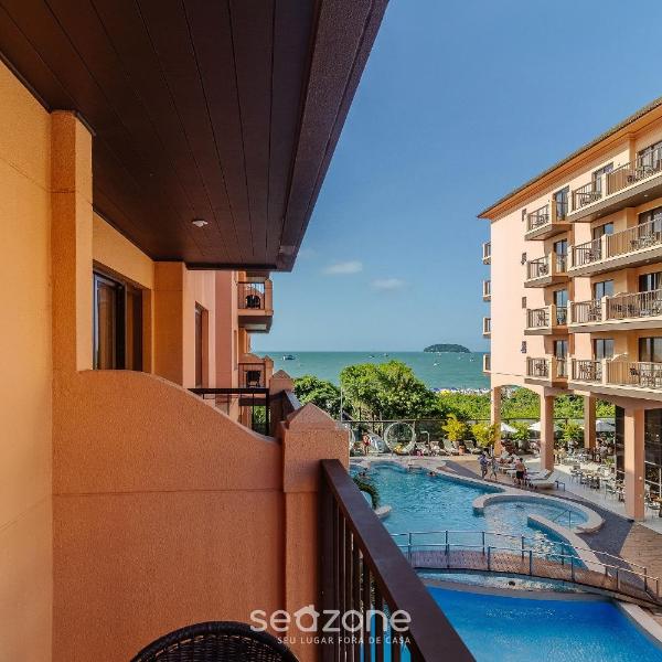 Vista p/ piscina em resort pé na areia JBV134