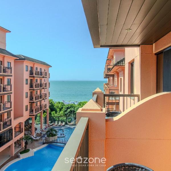Conforto vista mar em cond. pé na areia JBV344