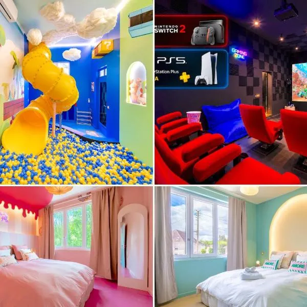 Pop & Fun à Provins avec Toboggan, Cinéma Room et Climatisation, hotel a Provins