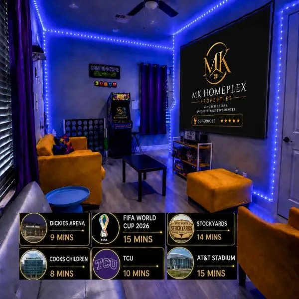 CinemaArcadeBabyProofedSleeps7DowntownFortWorth, hotel u gradu 'Fort Worth'