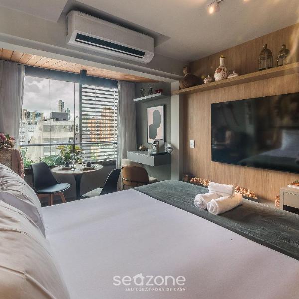 Studio a 750m do Mar em prédio c/ piscina EUB1601