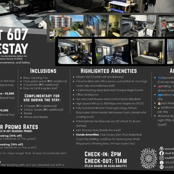 Vault 607 Homestay, hotell sihtkohas Davao